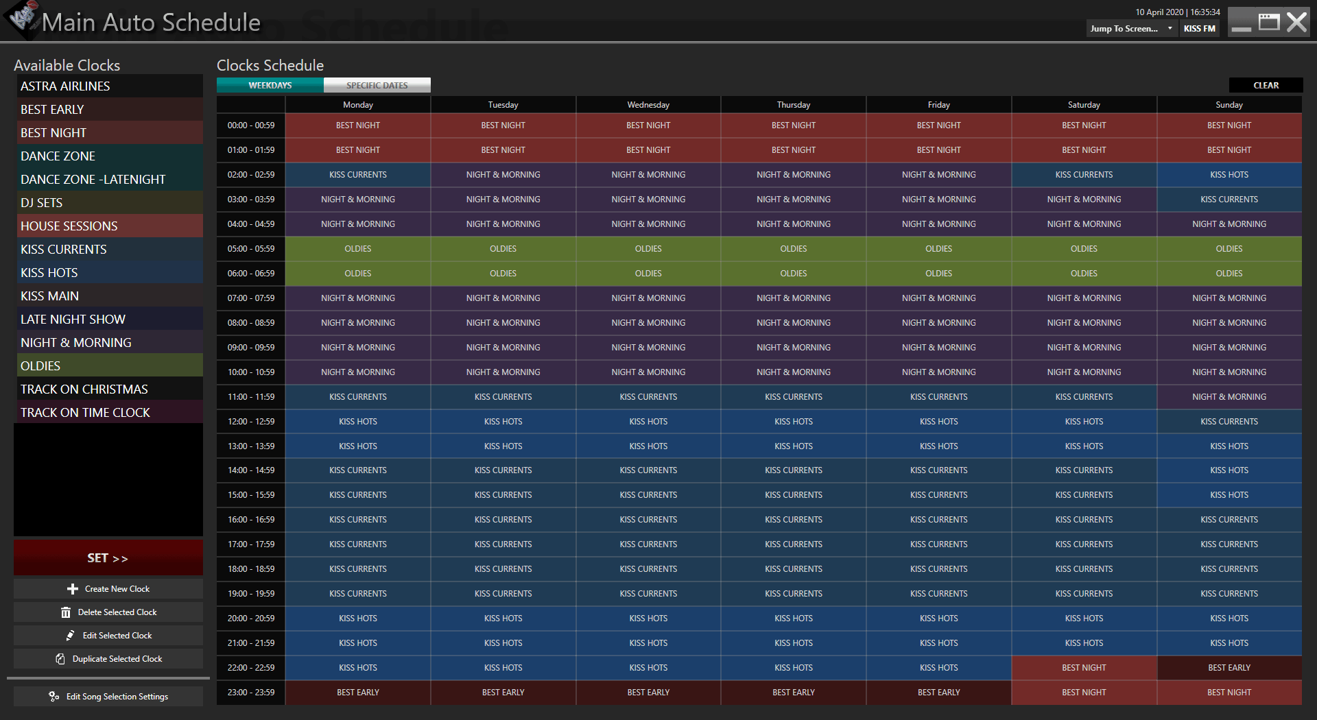 Clock scheduling sencillo