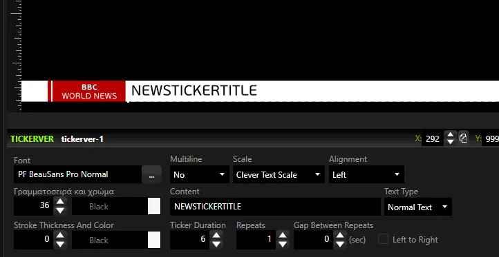 Plantilla de ticker